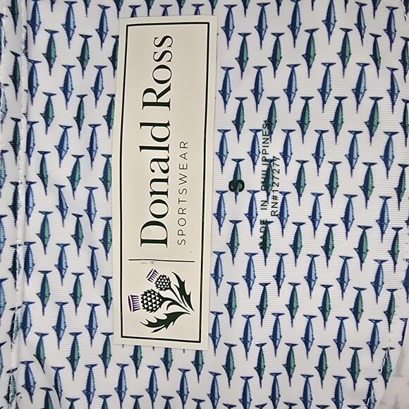 Donald Ross Men's Swordfish Fish pattern golf Polo Shirt Size Small - Picture 4 of 7